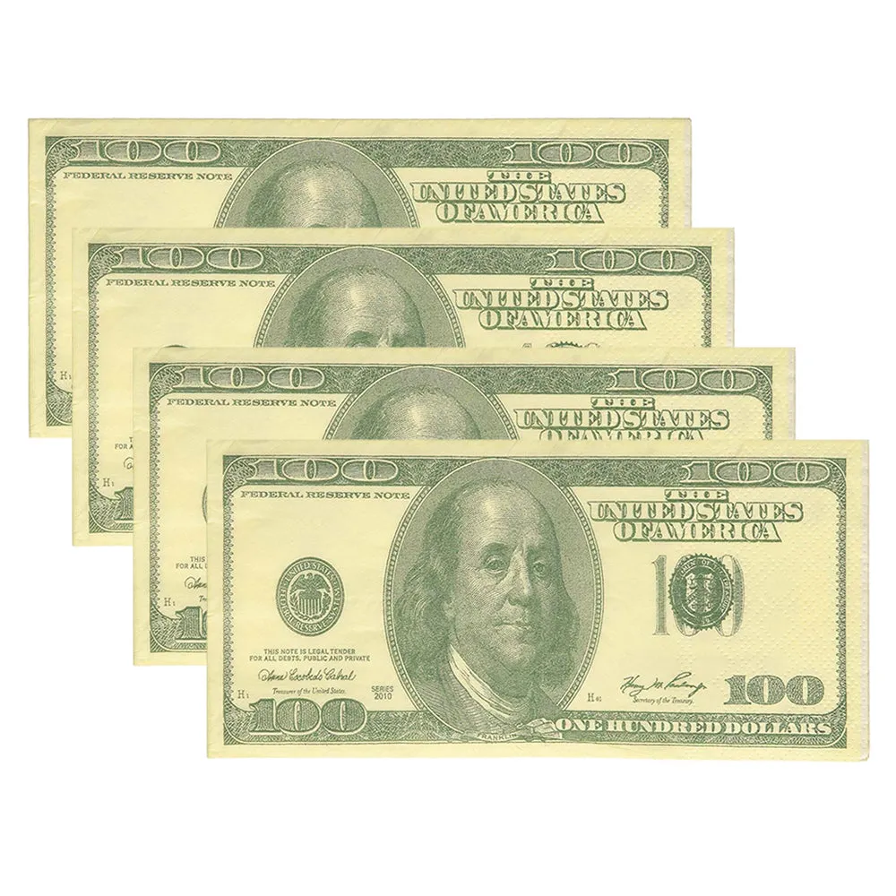 20 Facial Tissue $100 Dollar Bill Fake Money Benjamin Hand Napkin Prank Fun Gift