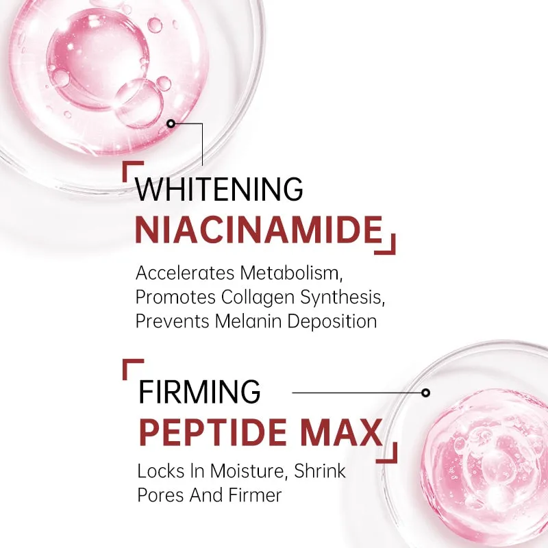 Dark Spots Whitening Skin Care Serum Niacinamide For Glowing Skin Hyaluronic Acid Collagen Pore Reduction Face Serum Care Beauty