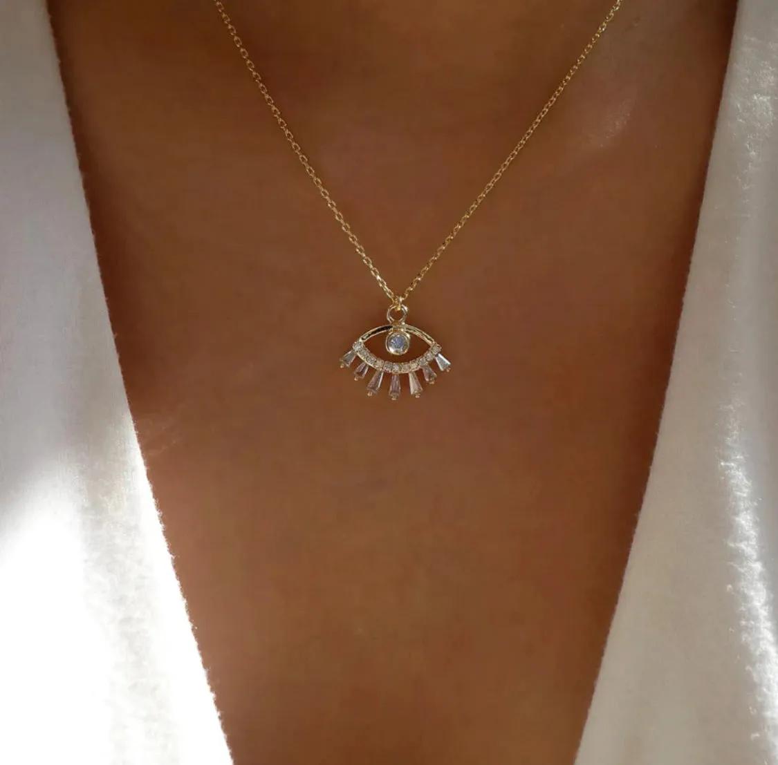 Diamond Evil Eye Necklace