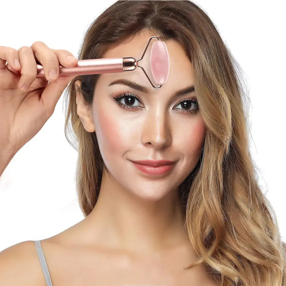 Massageador Facial Jade Quartzo Rose - 5 em 1