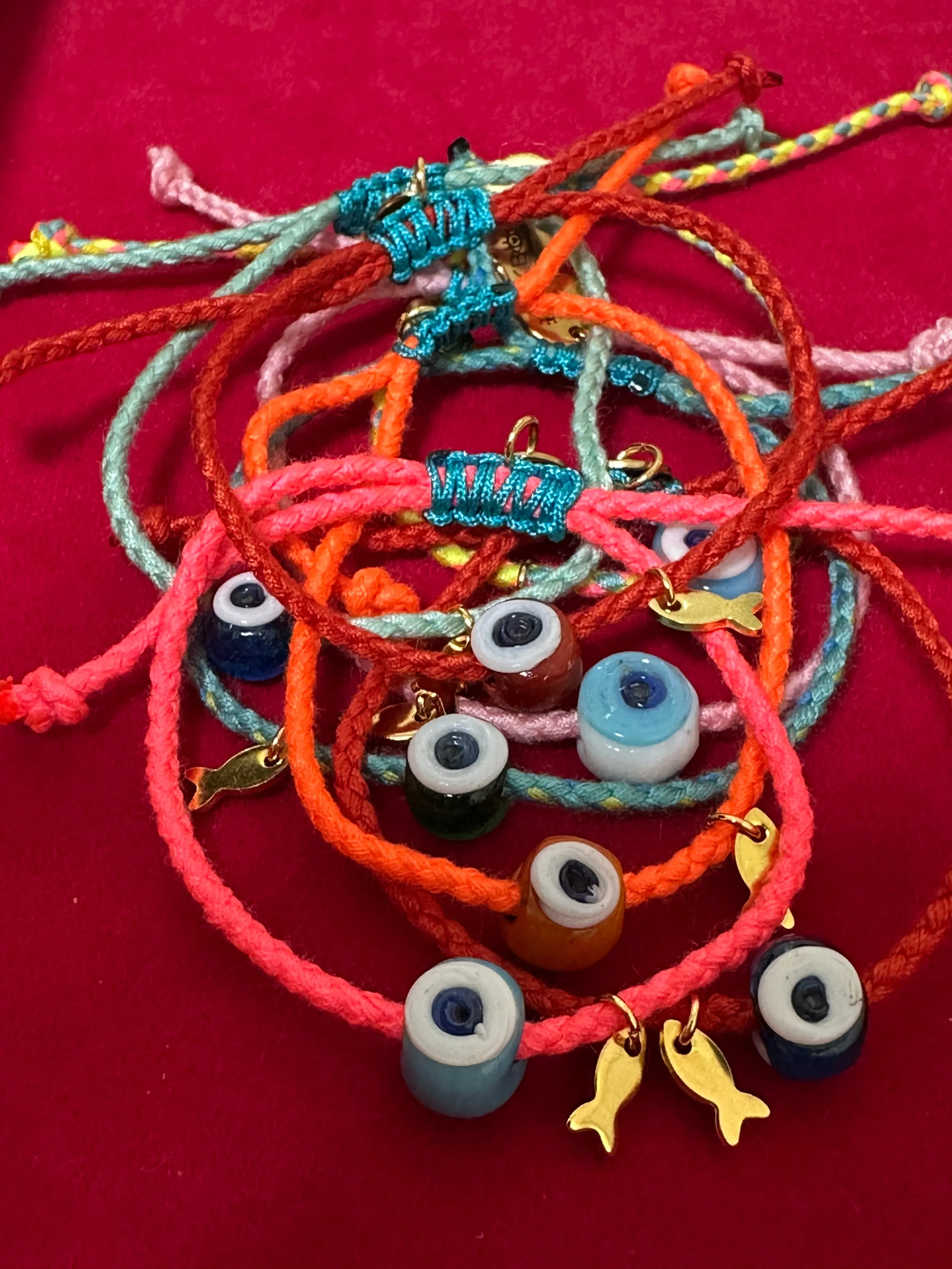 Mini greek eye bracelet orange