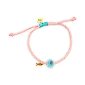 Mini greek eye bracelet pink