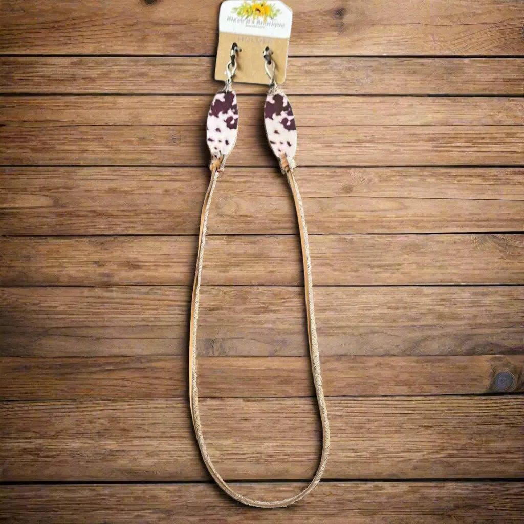 Wooden & Faux Leather Eye Glass Neck Holder